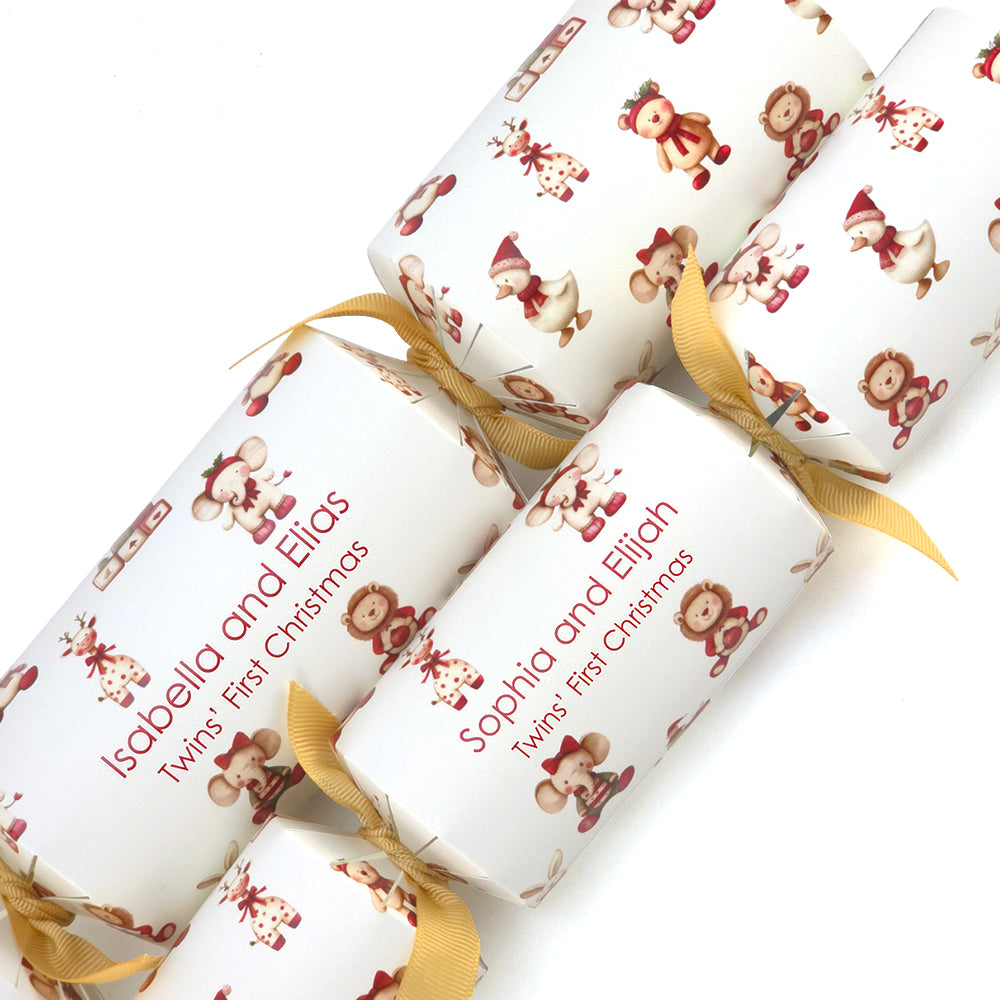 Personalised Twins' First Christmas Crackers | Craft Kit | Add Names | Minimum 4