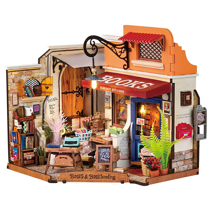 Corner Bookshop | Luxury Miniature DIY Kit | Craft Kit 14+ &amp; Adults