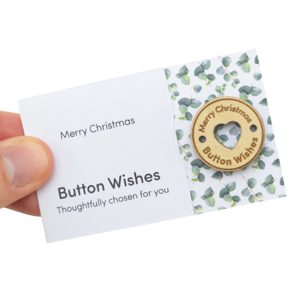 Simply Mistletoe | Button Wishes | Merry Christmas Sew On Token | Little Gift