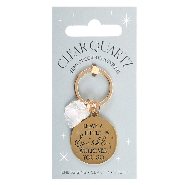 Leave a Little Sparkle | Clear Quartz Keyring | Mini Gift | Cracker Filler