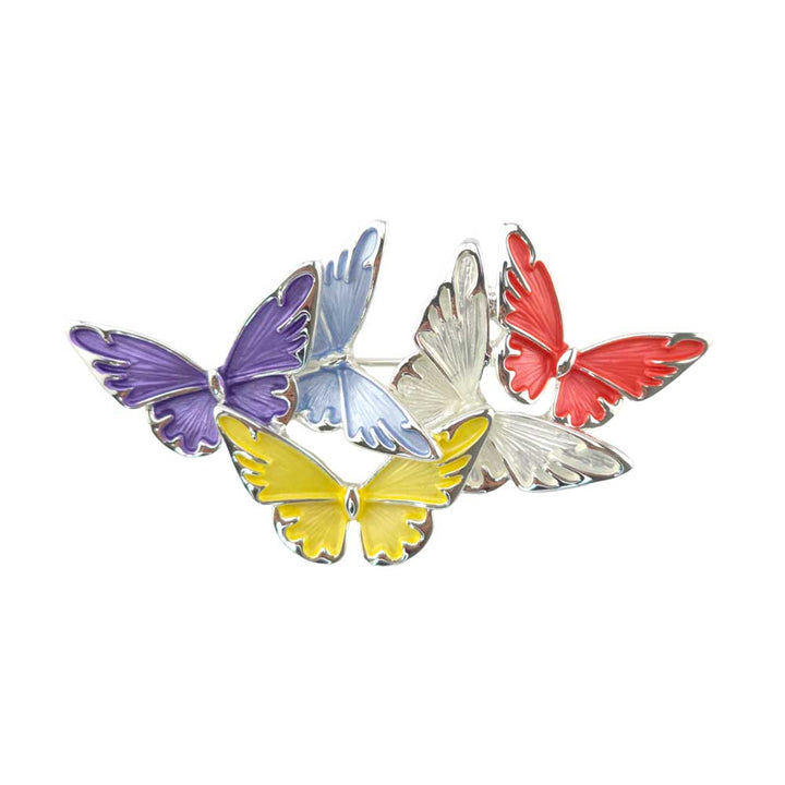 Large Butterfly Kaleidoscope | Silver Tone Brooch | Little Gift | Cracker Filler