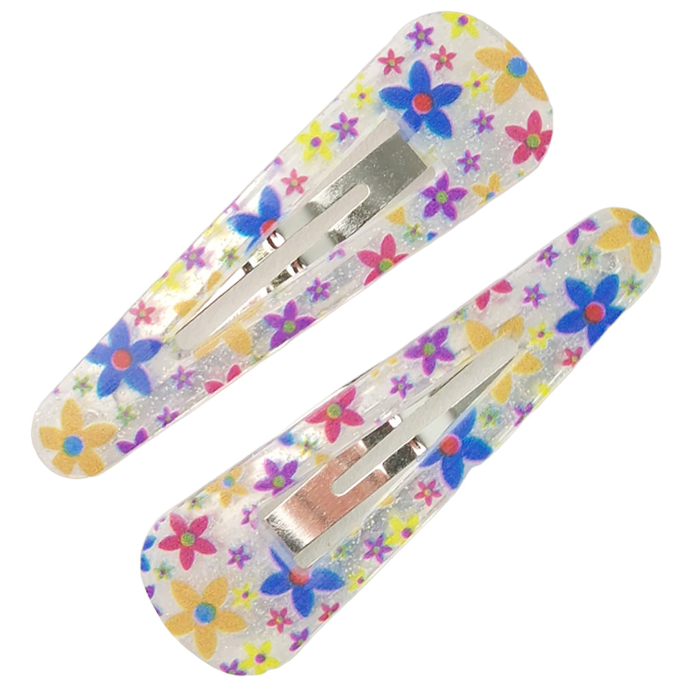 Pair of Pretty Floral Sleeper Hair Clips for Girls | Little Gift | Cracker Filler