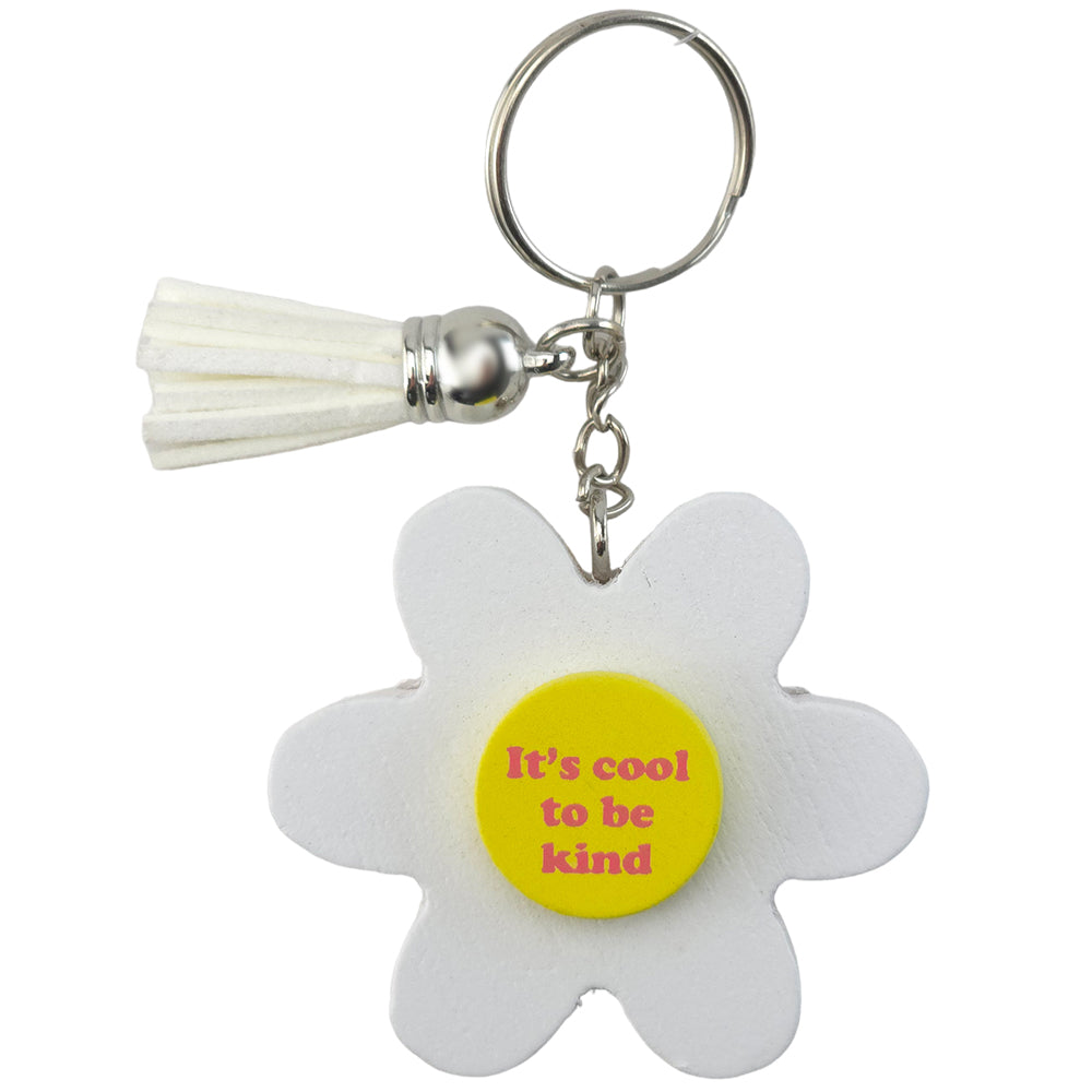 COOL TO BE KIND | Retro Flower Keyring & Tassel | Little Gift | Cracker Filler