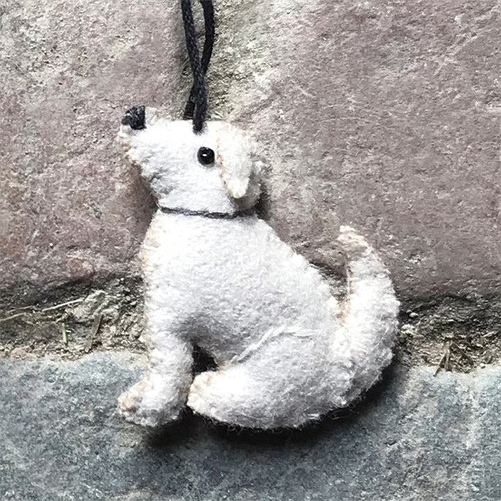 Little Felt Beige Labrador Puppy Dog Ornament | Little Gift | Cracker Filler