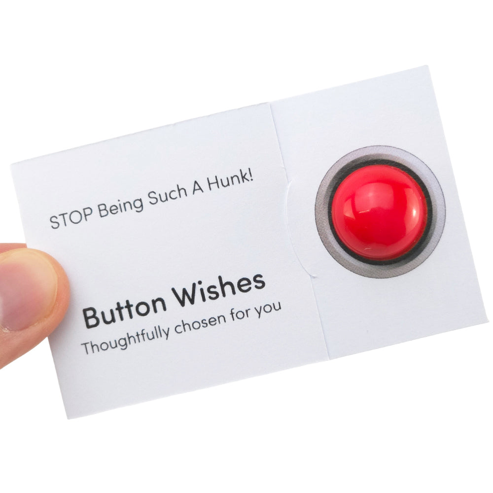 STOP Being Such a Hunk | Button Wishes Sew On Token | Little Gift | Cracker Filler