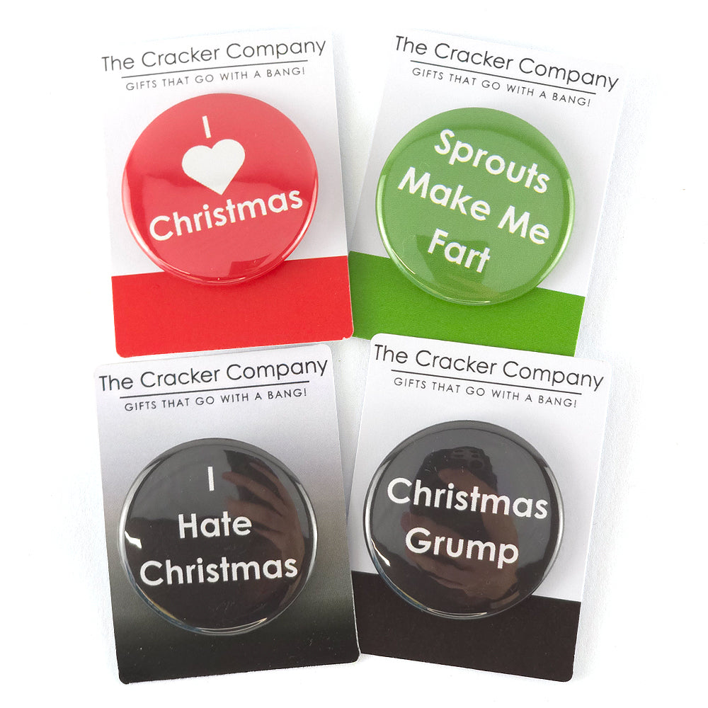 Christmas Badges | Bundle of 4 Cracker Filllers | Cracker Making Gifts