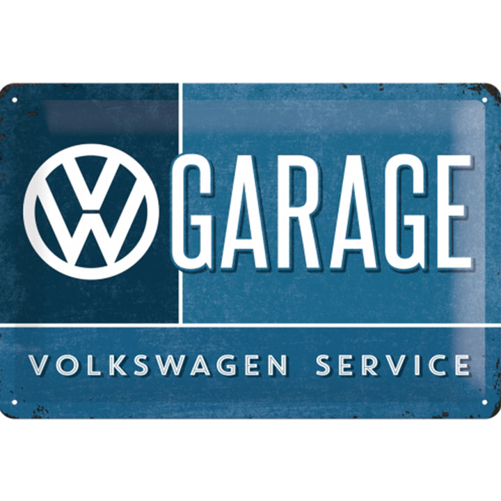VW Garage Vintage Design Large Embossed Tin Sign | 30x20cm