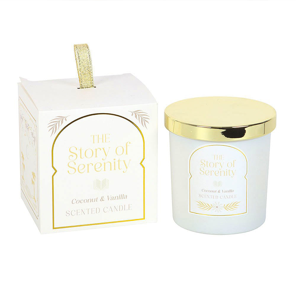 The Story of Serenity | Coconut &amp; Vanilla Scented Candle | 27hr Burn | Gift Idea