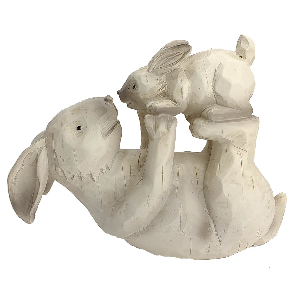 Mother & Baby Hare Ornament - 17cm | Easter Home Decoration