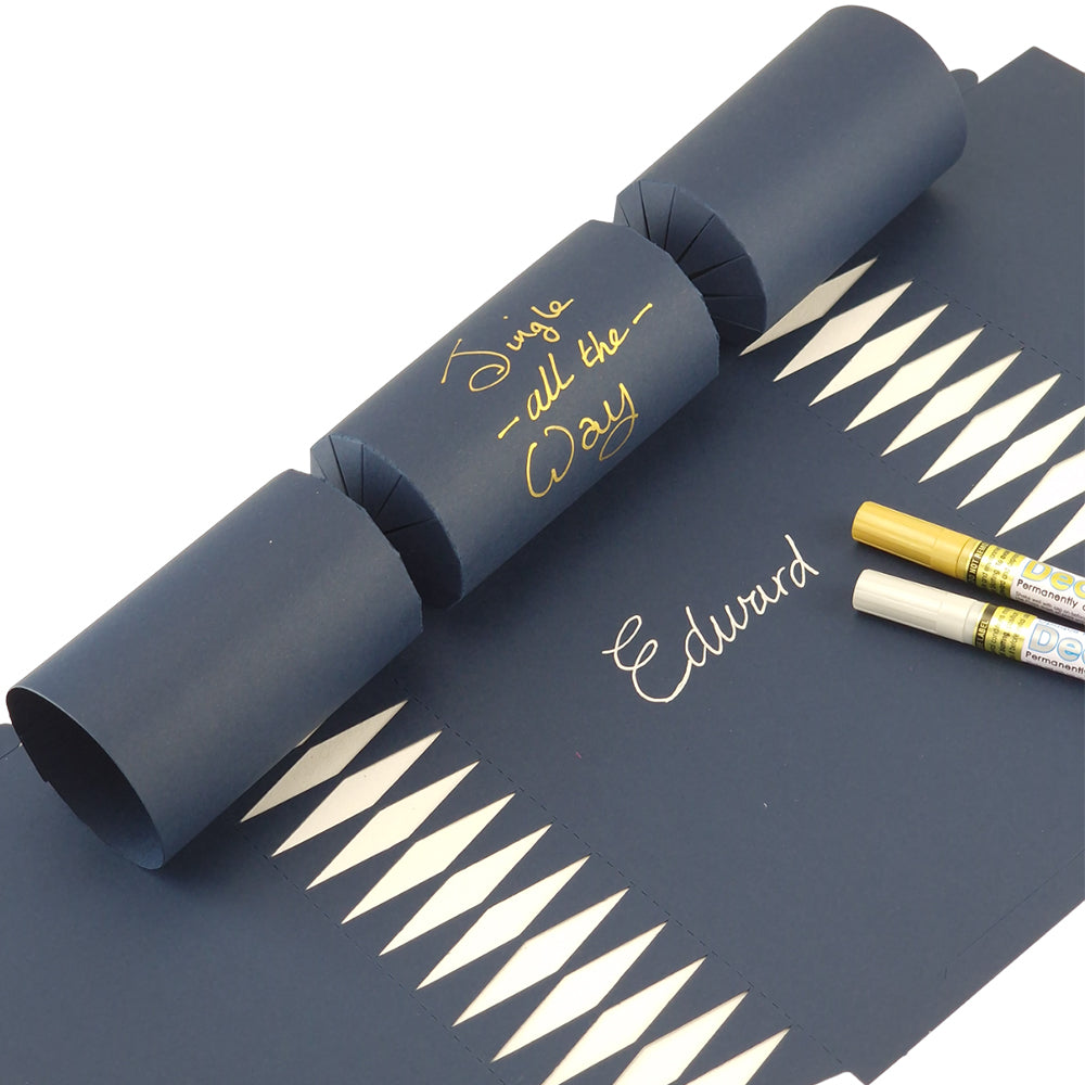 Navy Blue | Craft Kit to Personalise Your Own Crackers | Makes 12