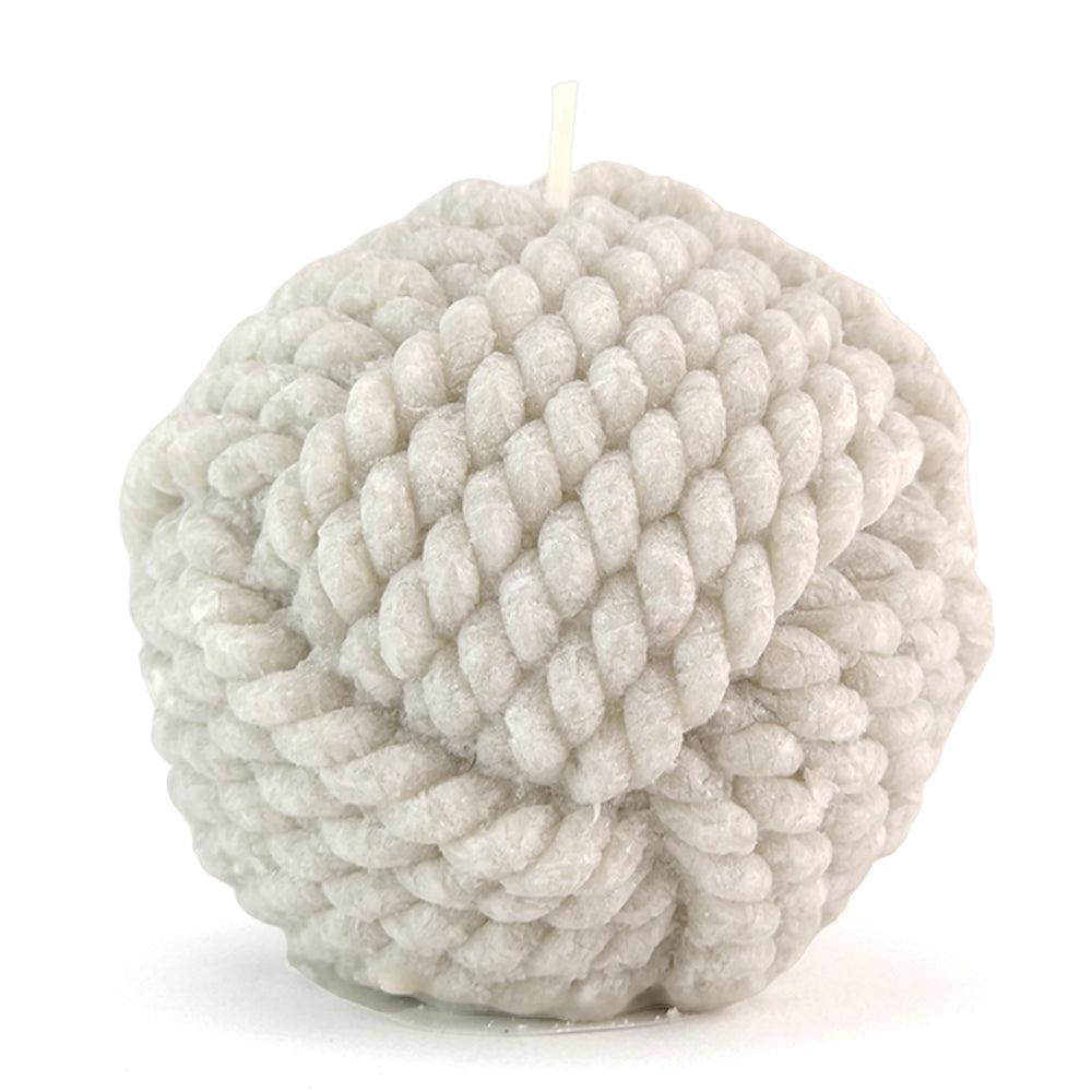Grey Rope Ball Candle | 7cm Tall | Home Décor & Gift Idea