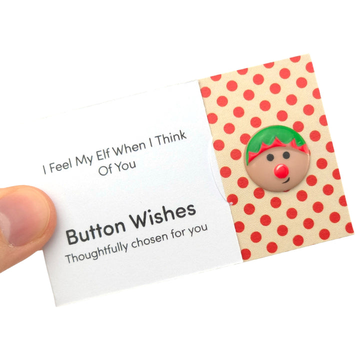 I Feel My Elf When I Think About You | Button Wishes Sew On Token | Little Gift