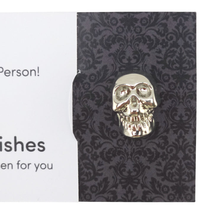 Not a People Person | Silver Skull | Button Wishes Sew On Token | Little Gift