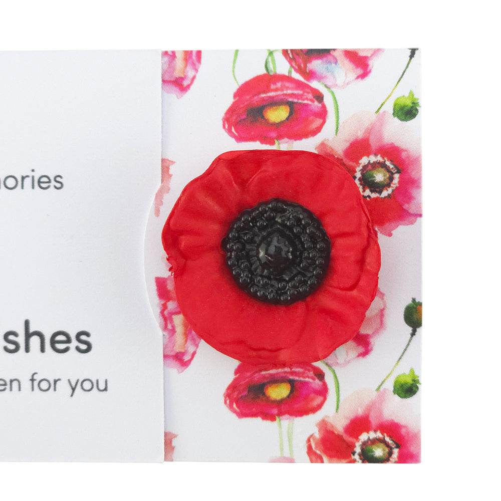 Special Memories | Poppy | Button Wishes Sew On Token | Cracker Filler