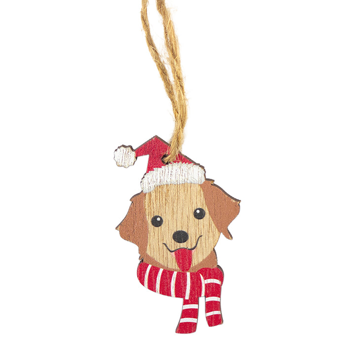 Christmas Dog | Wooden Hanging Ornament | Cracker Filler Gift