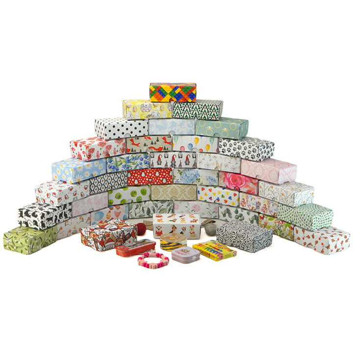 Pink Damask | Little Gift Box | Soap Bar Sized | 6 Boxes | 57x88x30mm