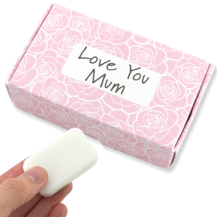 Love You Mum | Tea Rose &amp; Peony | 20g Travel Soap Bar | Little Gift Cracker Filler