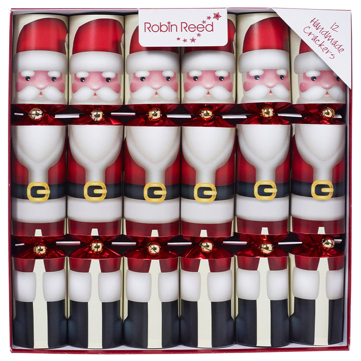 12 Classic Father Christmas Crackers | 30cm | Filled with Non-Plastic Gifts