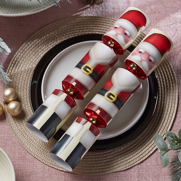 12 Classic Father Christmas Crackers | 30cm | Filled with Non-Plastic Gifts