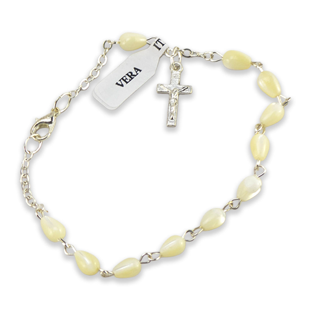Mother of Pearl Rosary Bracelet | Christian Faith | Cracker Filler Gift