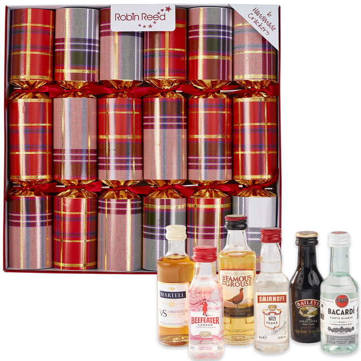 6 Miniature Spirits Christmas Crackers | 33cm | Assorted Drinks