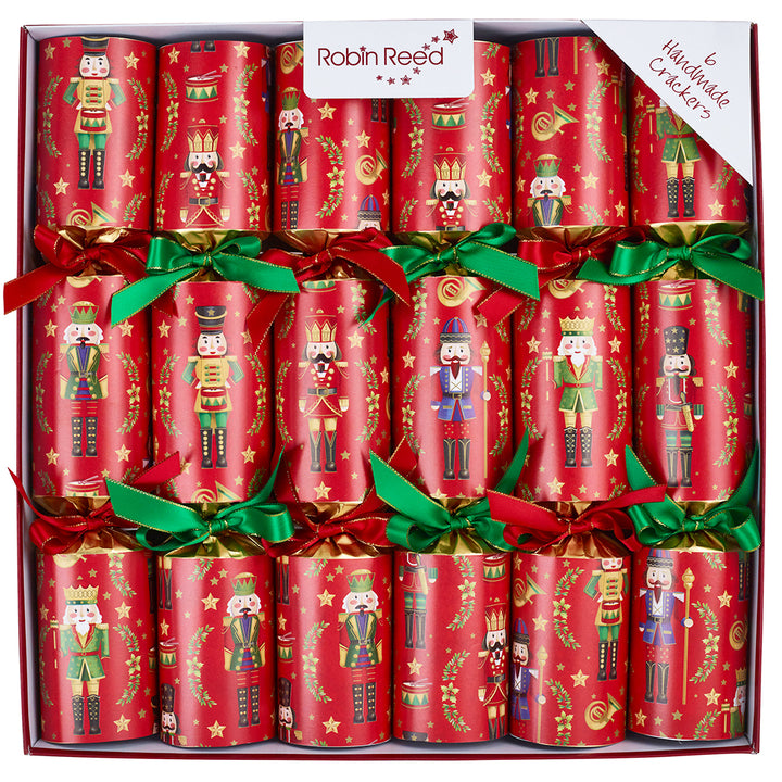 6 Festive Nutcracker Luxury Christmas Crackers | 34cm | Non-Plastic Gifts