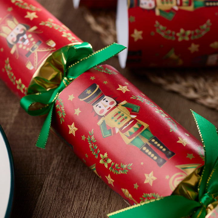 6 Festive Nutcracker Luxury Christmas Crackers | 34cm | Non-Plastic Gifts