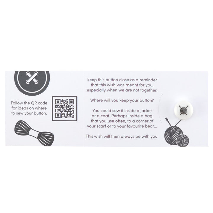 I Live for Knitting | Button Wishes Sew On Token | Little Gift | Cracker Filler