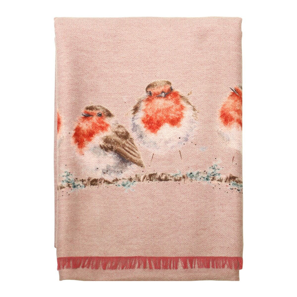 Jolly Robin | Ladies Pink Winter Scarf | Wrendale Designs