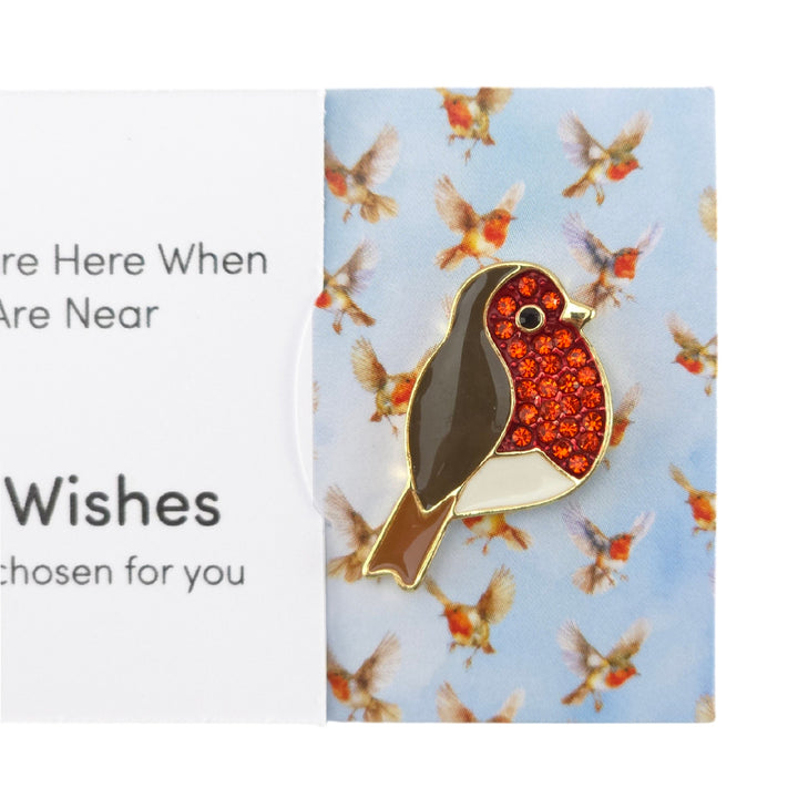 Loved Ones are Here, Robins Are Near | Button Wishes Sew On Token | Little Gift