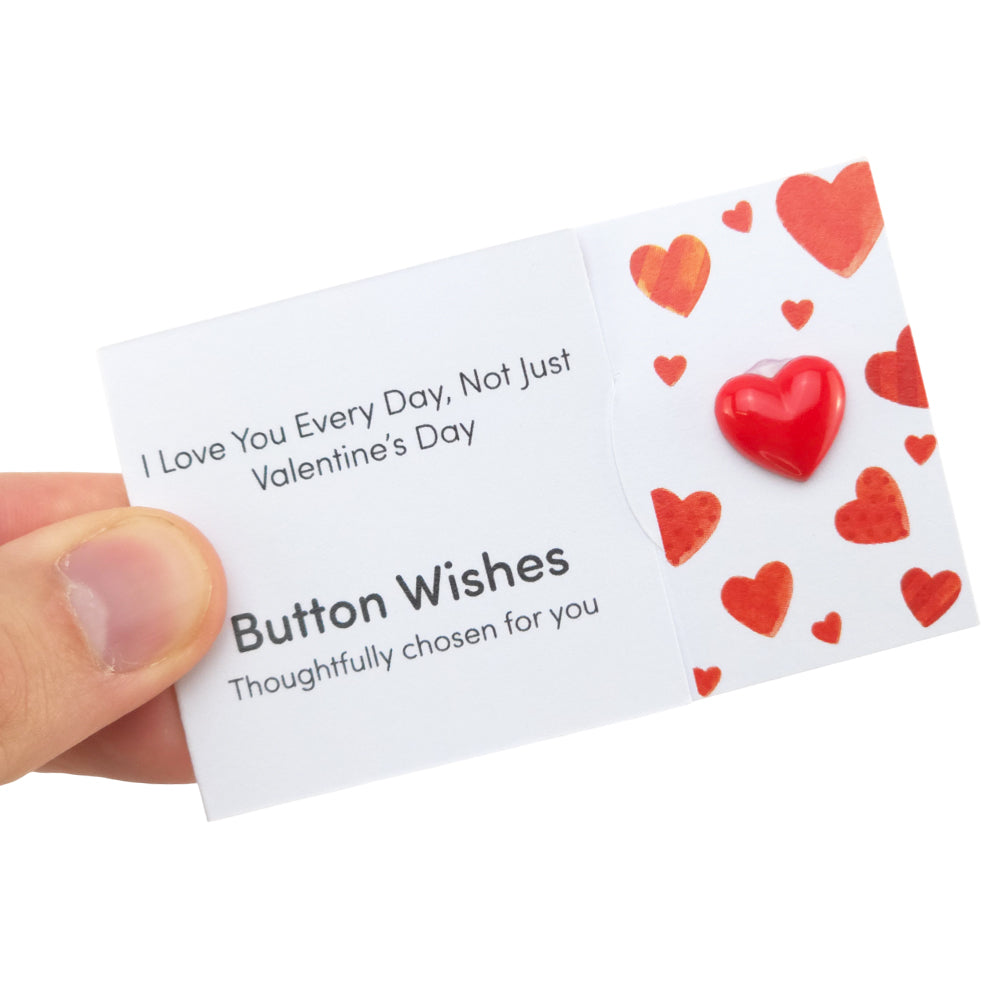 I Love You Every Day | Valentines | Button Wishes Sew On Token | Cracker Filler