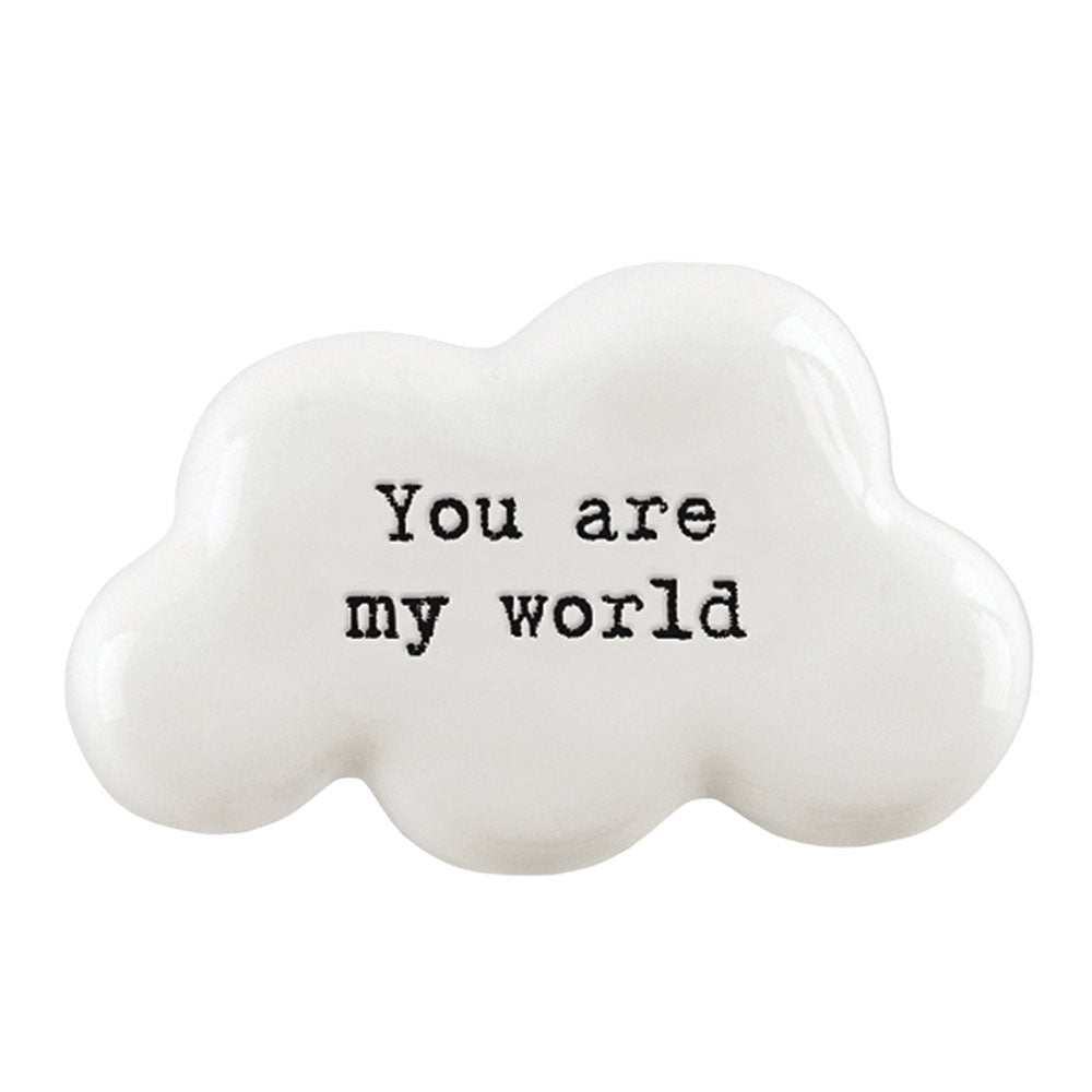 You Are My World | Ceramic Cloud Token | Mini Gift | Cracker Filler