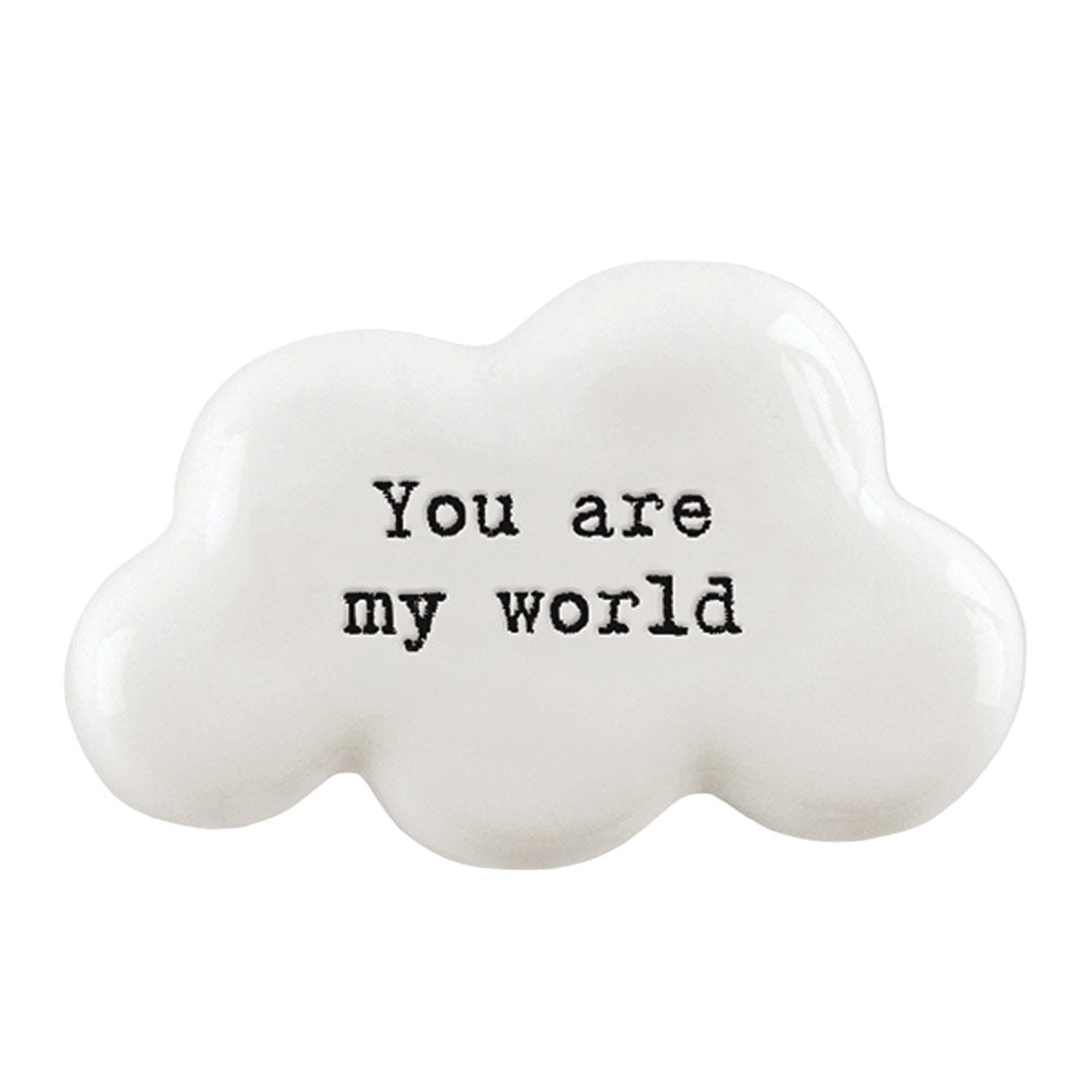 You Are My World | Ceramic Cloud Token | Little Gift | Cracker Filler