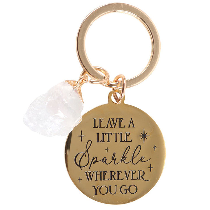 Leave a Little Sparkle | Clear Quartz Keyring | Little Gift | Cracker Filler