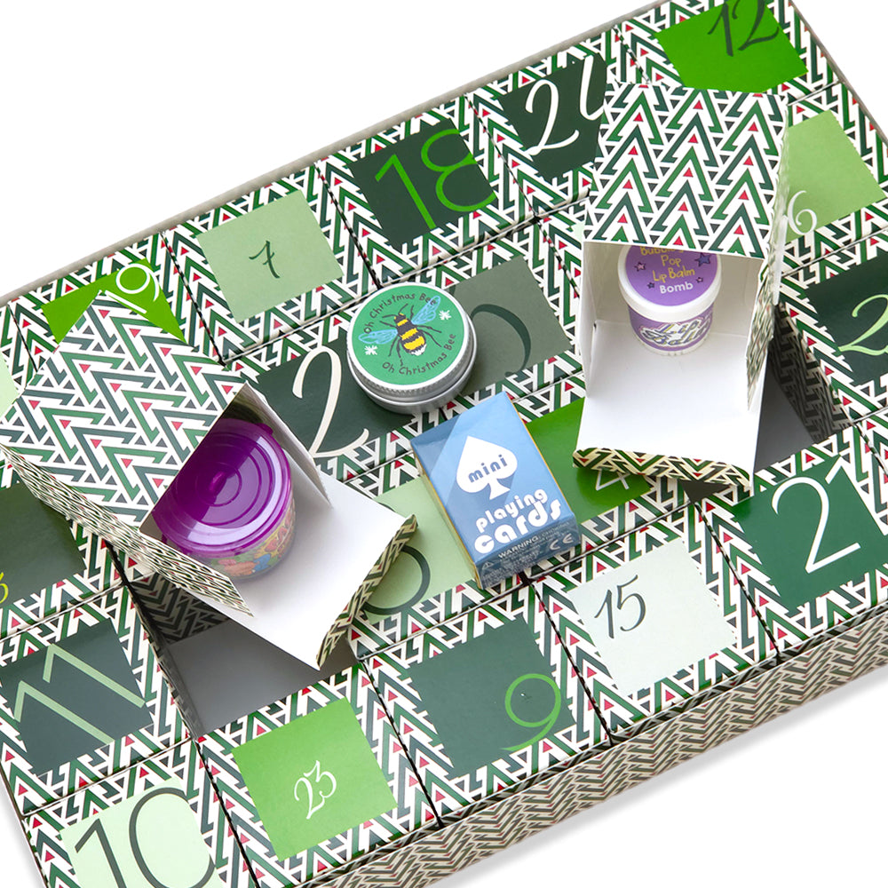 Advent Calendar Making Kit | 24 Cube Boxes &amp; Outer Box | Geometric Christmas