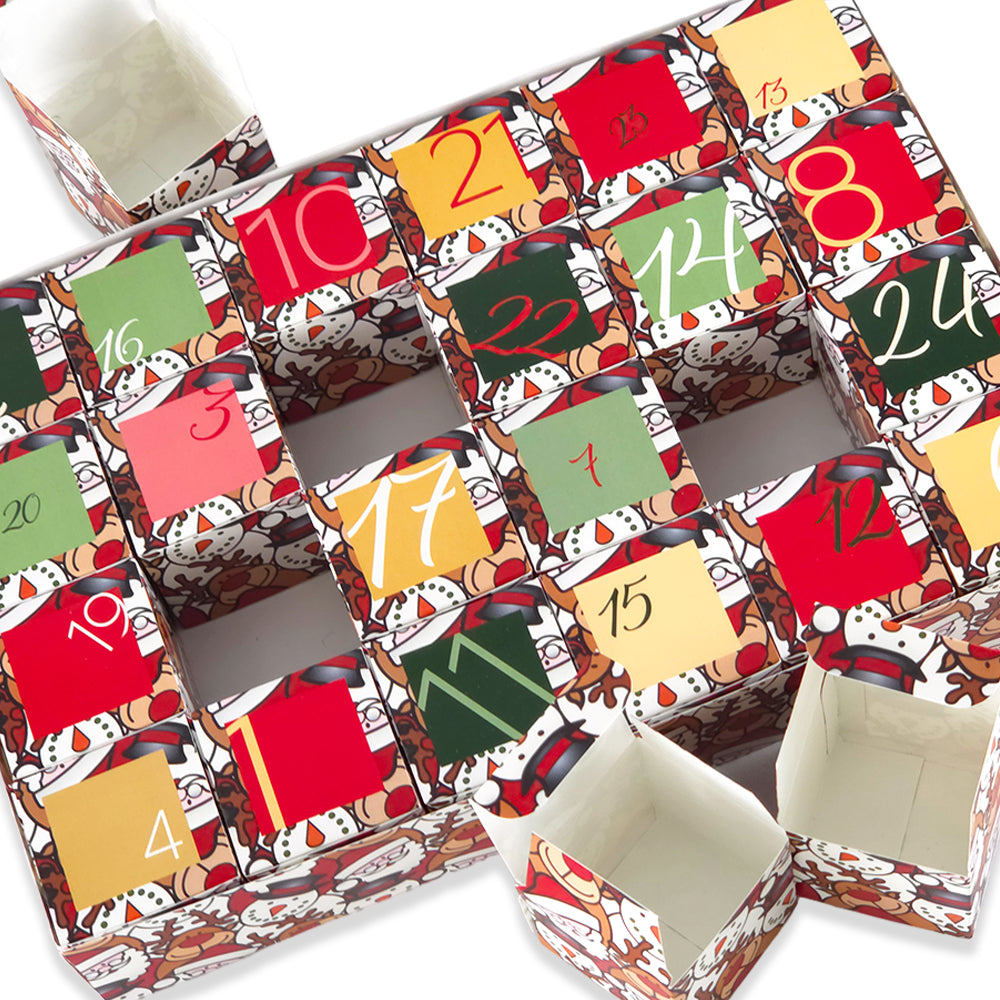 Advent Calendar Making Kit | 24 Cube Boxes &amp; Outer Box | Christmas Character