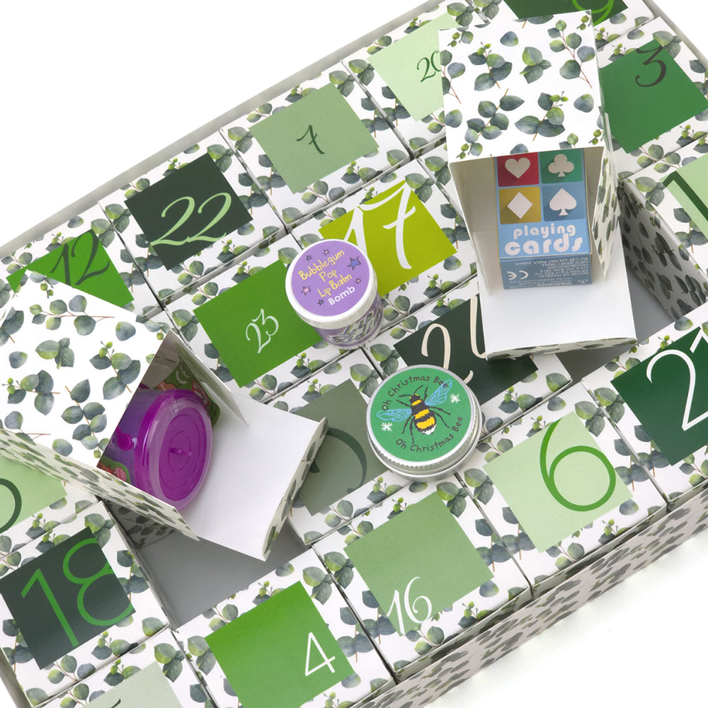 Advent Calendar Making Kit | Cube or Soap Box Style | Watercolour Eucalyptus