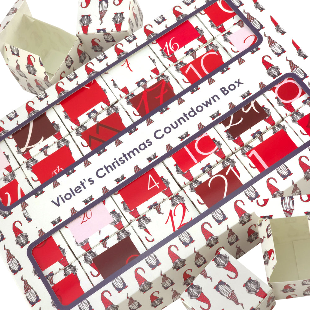 Personalised Advent Calendar Making Kit | Cube or Soap Box Style | Nordic Gonk