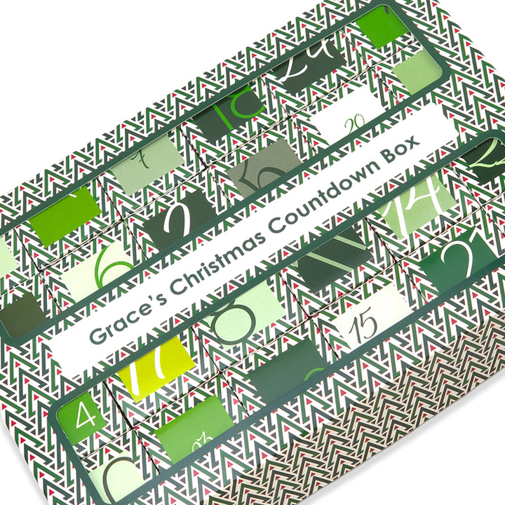 Personalised Advent Calendar Kit | 24 Cubes &amp; Outer Box | Christmas Tree Wave
