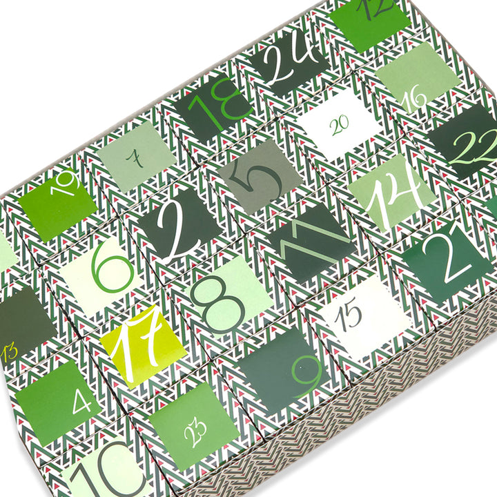 Personalised Advent Calendar Kit | 24 Cubes &amp; Outer Box | Christmas Tree Wave