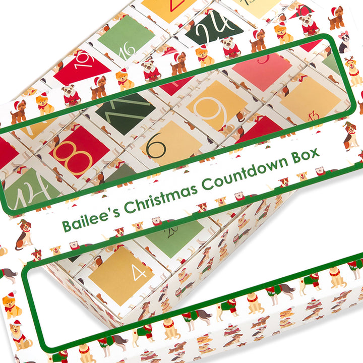 Personalised Advent Calendar Kit | 24 Cubes &amp; Outer Box | Christmas Dogs