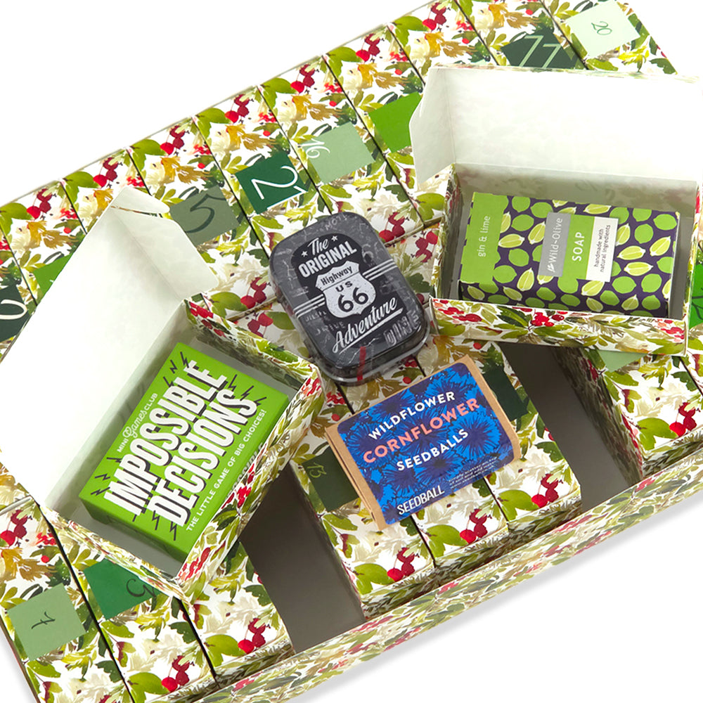 Advent Calendar Making Kit | 25 Soap Boxes &amp; Outer Box | Watercolour Berries