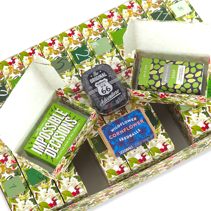 Advent Calendar Making Kit | 25 Soap Boxes &amp; Outer Box | Watercolour Berries