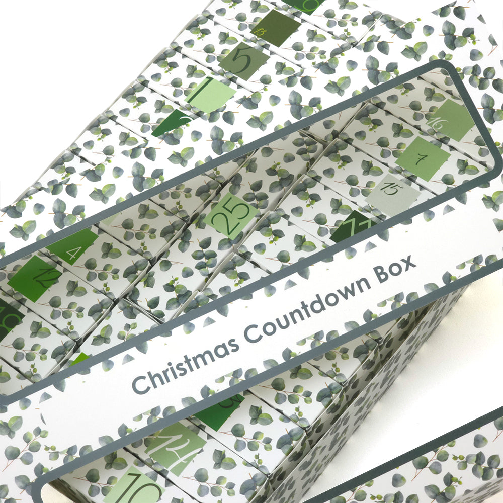 Advent Calendar Making Kit | Cube or Soap Box Style | Watercolour Eucalyptus
