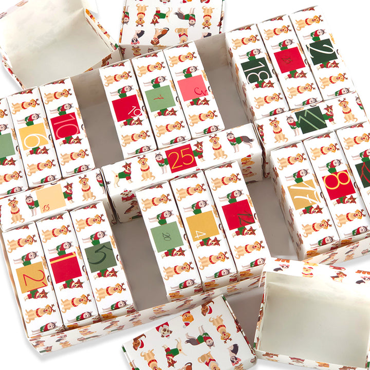 Advent Calendar Making Kit | 25 Soap Boxes &amp; Outer Box | Christmas Dogs