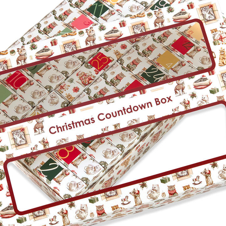 Advent Calendar Making Kit | 25 Soap Boxes &amp; Outer Box | Cute Christmas Cats