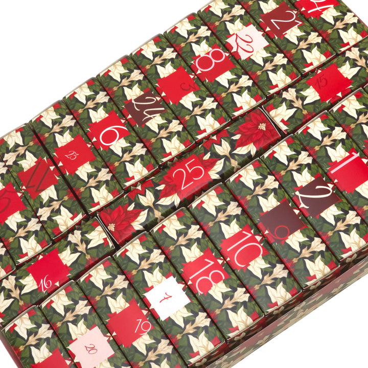 Advent Calendar Making Kit | Cube or Soap Box Style | Abstract Poinsettia