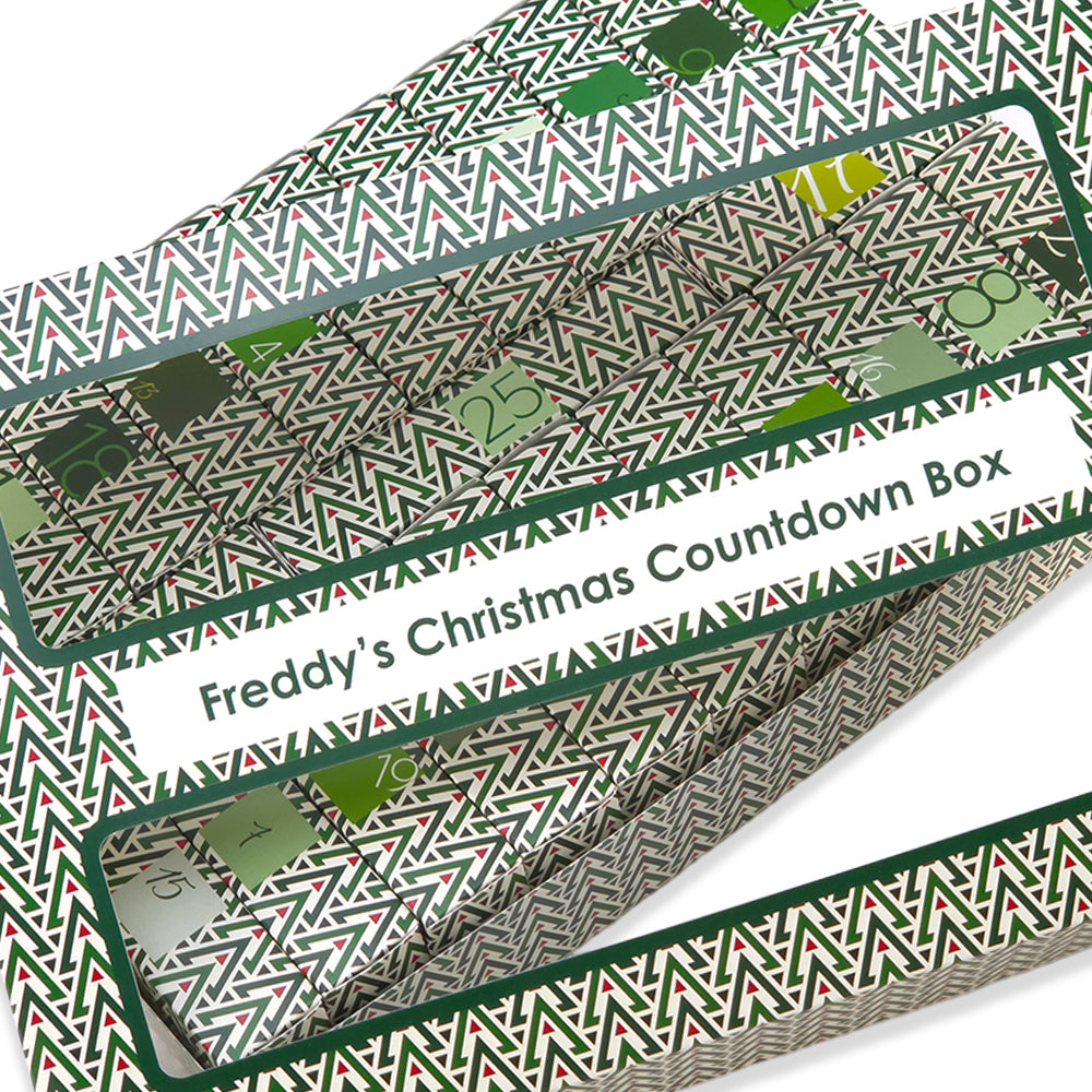 Personalised Advent Calendar Kit | 25 Soap Boxes &amp; Outer Box | Christmas Tree Wave
