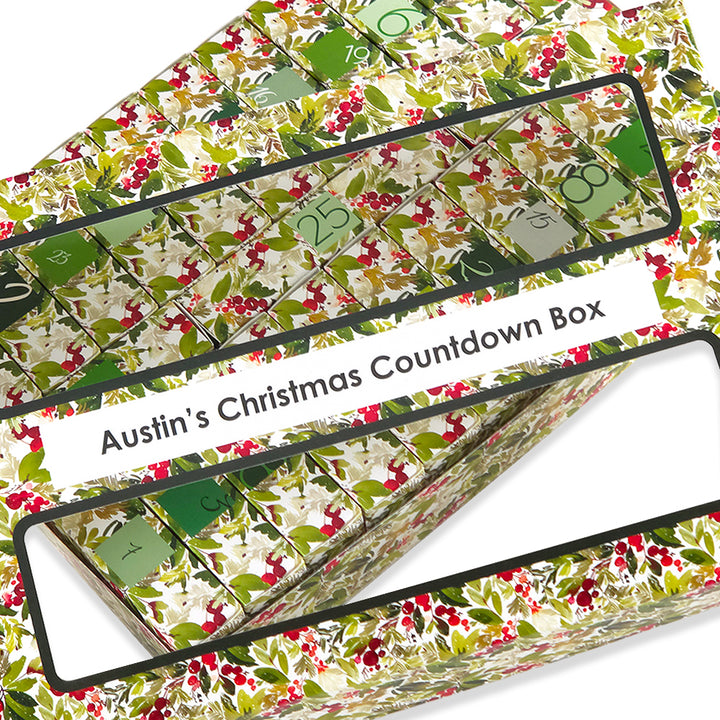 Personalised Advent Calendar Kit | 25 Soap Boxes &amp; Outer Box | Watercolour Berries