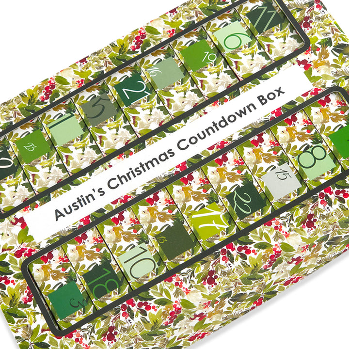 Personalised Advent Calendar Kit | 25 Soap Boxes &amp; Outer Box | Watercolour Berries